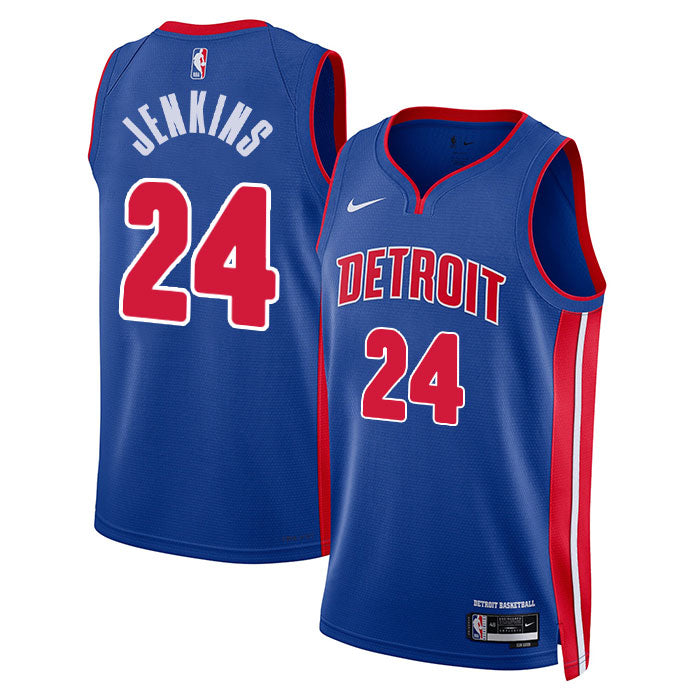 KODYSPORTS Premium Basketball Daniss Jenkins #24 Detroit Pistons Icon Edition Fan Support Team Jersey - Blue