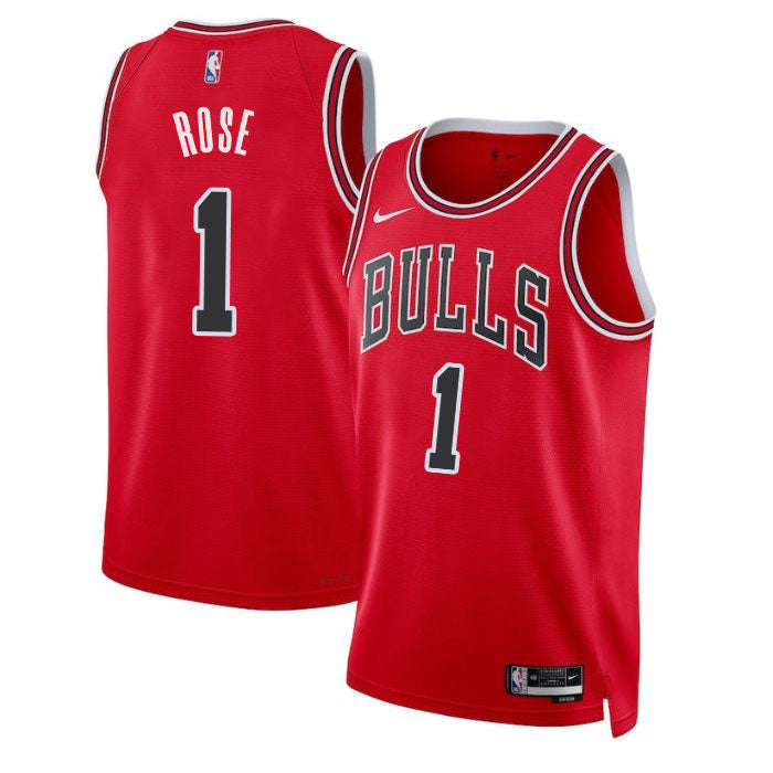 KODYSPORTS Premium Basketball Derrick Rose Chicago Bulls 2024 Icon Edition Fan Support Team Jersey - Red