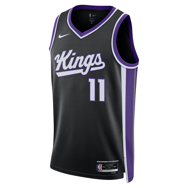 KODYSPORTS Premium Basketball Domantas Sabonis 11 Sacramento Kings 2024 Icon Edition Fan Support Team Jersey - Black