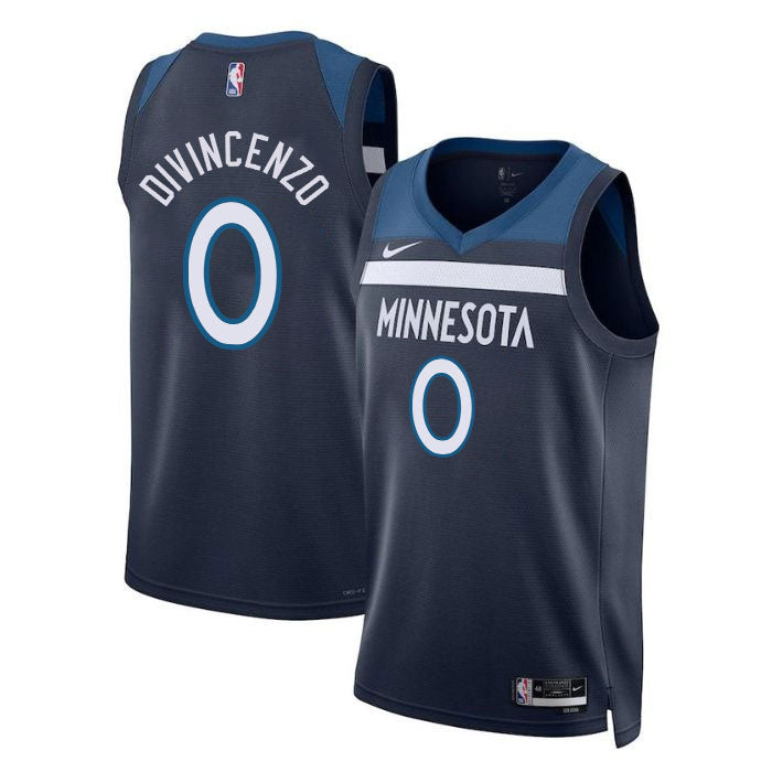 KODYSPORTS Premium Basketball Donte DiVincenzo Minnesota Timberwolves 2024 Icon Edition Fan Support Team Jersey - Navy