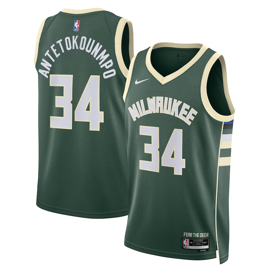 KODYSPORTS Premium Basketball Giannis Antetokounmpo Milwaukee Bucks 2024 Icon Edition Fan Support Team Jersey