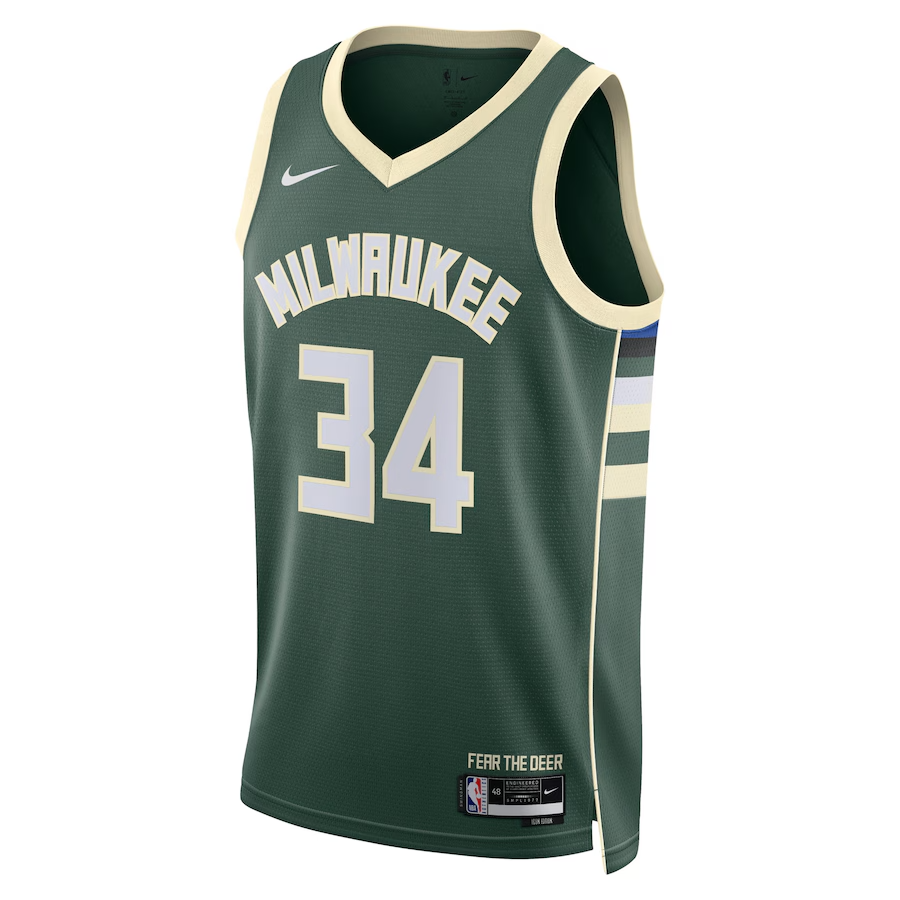 KODYSPORTS Premium Basketball Giannis Antetokounmpo Milwaukee Bucks 2024 Icon Edition Fan Support Team Jersey