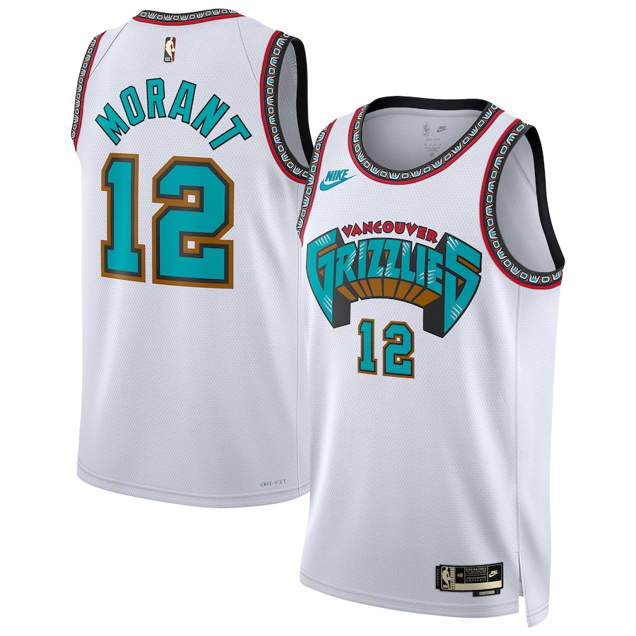 KODYSPORTS Premium Basketball Ja Morant Memphis Grizzlies 2024 Classic Edition Fan Support Team Jersey - White