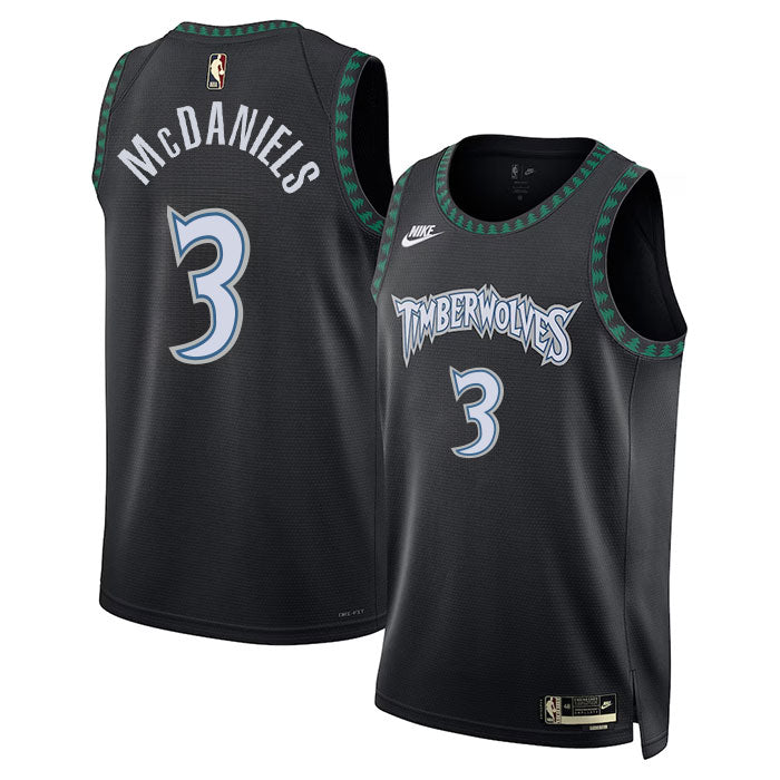 KODYSPORTS Premium Basketball Jaden McDaniels #3 Minnesota Timberwolves Statement Edition Fan Support Team Jersey - Black