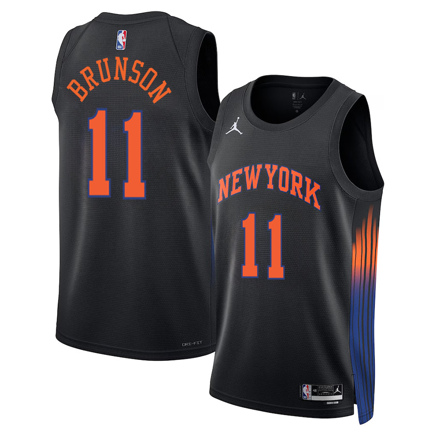 KODYSPORTS Premium Basketball Jalen Brunson #11 New York Knicks Statement Edition Fan Support Team Jersey - Black