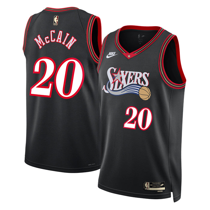 KODYSPORTS Premium Basketball Jared McCain #20 Philadelphia 76ers Classic Edition Fan Support Team Jersey - Black