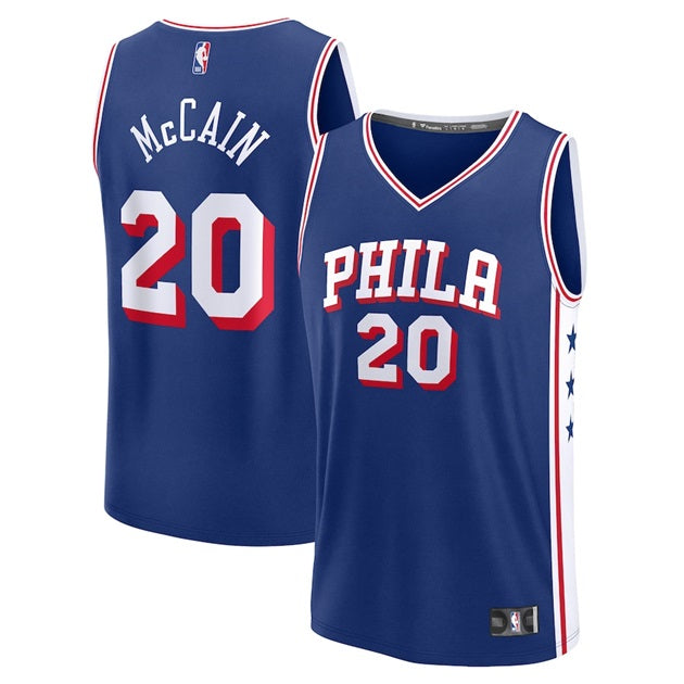KODYSPORTS Premium Basketball Jared McCain Philadelphia 76ers 2024 Icon Edition Fan Game Team Jersey - Royal