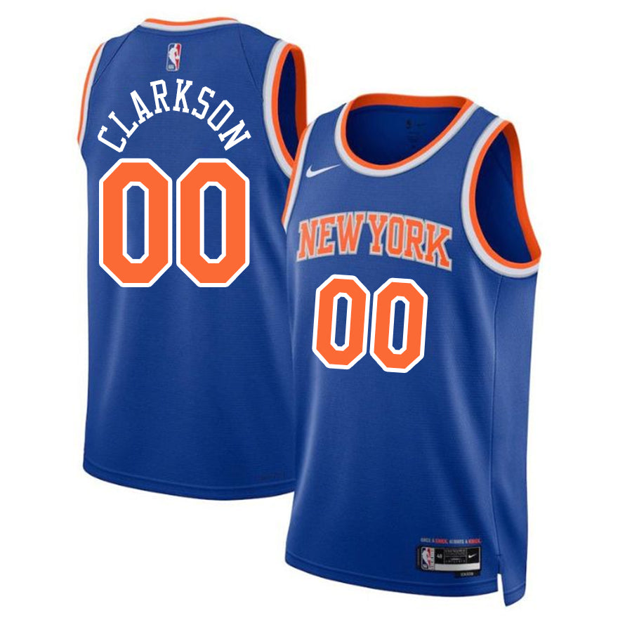 KODYSPORTS Premium Basketball Jordan Clarkson #00 New York Knicks Icon Edition Fan Support Team Jersey - Blue
