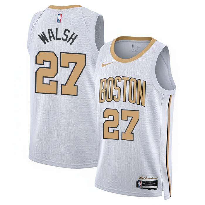 KODYSPORTS Premium Basketball Jordan Walsh #27 Boston Celtics City Edition 2025-26 Fan Support Team Jersey - White