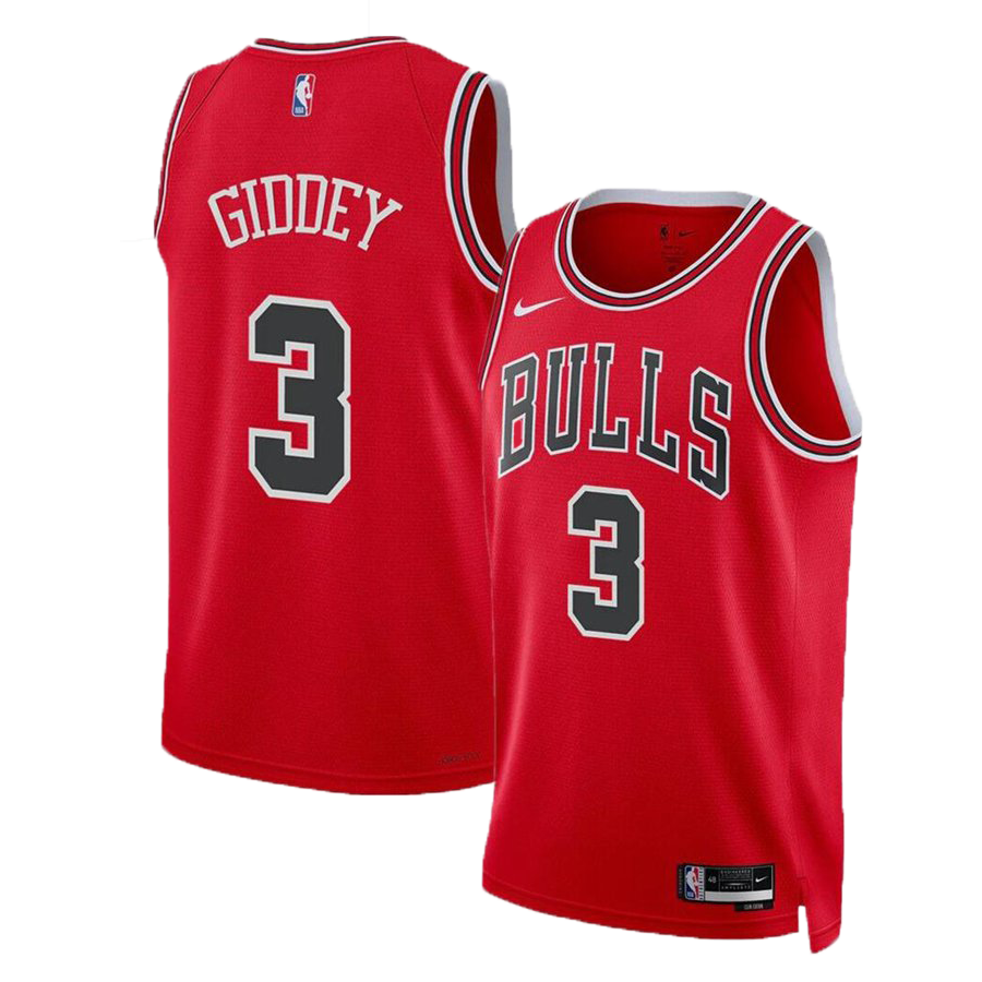 KODYSPORTS Premium Basketball Josh Giddey Chicago Bulls 2024 Icon Edition Fan Support Team Jersey – Red