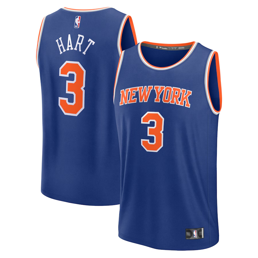 KODYSPORTS Premium Basketball Josh Hart New York Knicks 2024 Icon Edition Fan Game Jersey