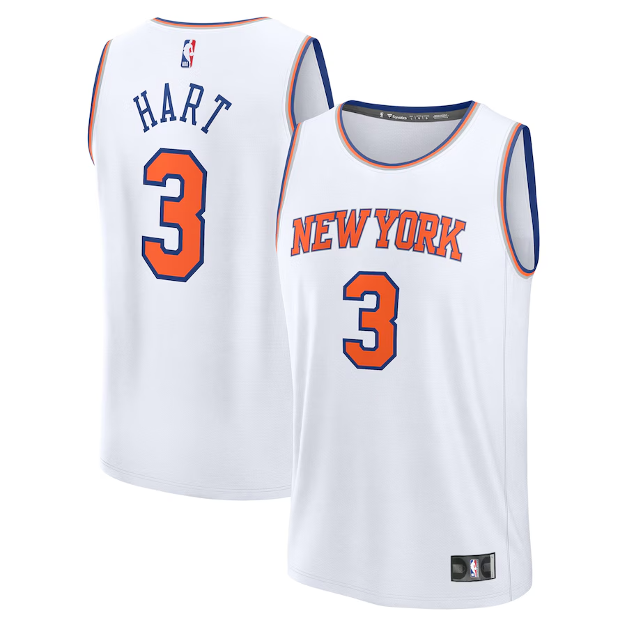 KODYSPORTS Premium Basketball Josh Hart New York Knicks 2024 Swingman Edition Fan Game Jersey - White