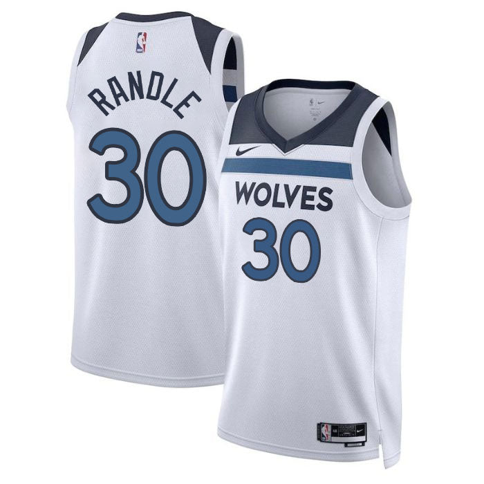 KODYSPORTS Premium Basketball Julius Randle Minnesota Timberwolves 2024 Association Edition Fan Support Team Jersey - White