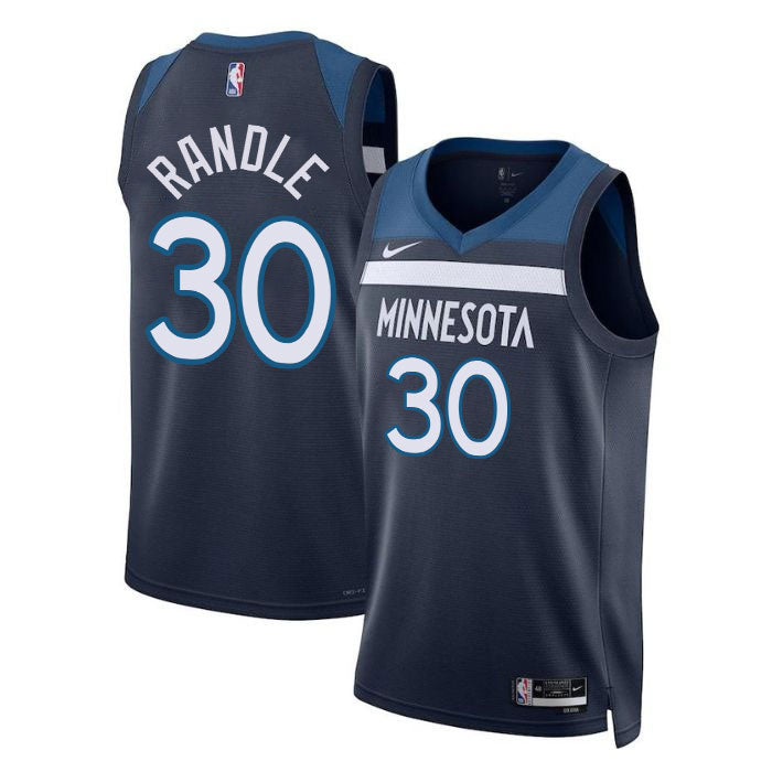 KODYSPORTS Premium Basketball Julius Randle Minnesota Timberwolves 2024 Icon Edition Fan Support Team Jersey - Navy