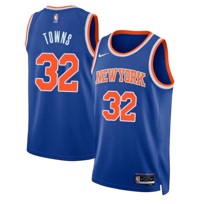 KODYSPORTS Premium Basketball Karl-Anthony Towns New York Knicks 2024 Icon Edition Fan Support Team Jersey - Blue