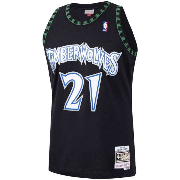 KODYSPORTS Premium Basketball Kevin Garnett Minnesota Timberwolves Hardwood Classics Edition Fan Support Team Jersey - Black