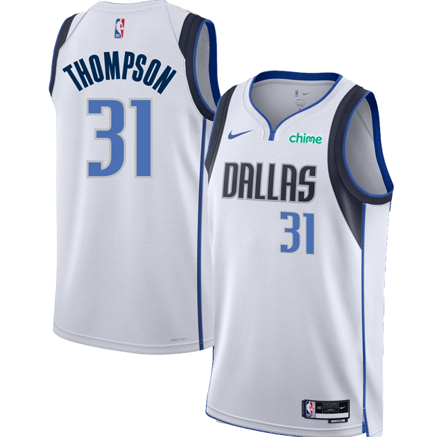 KODYSPORTS Premium Basketball Klay Thompson Dallas Mavericks 2024 Association Edition Fan Support Team Jersey - White