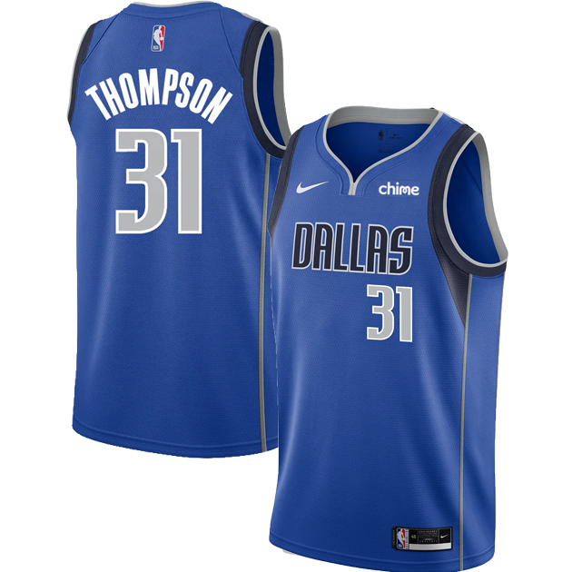KODYSPORTS Premium Basketball Klay Thompson Dallas Mavericks 2024 Icon Edition Fan Support Team Jersey - Blue
