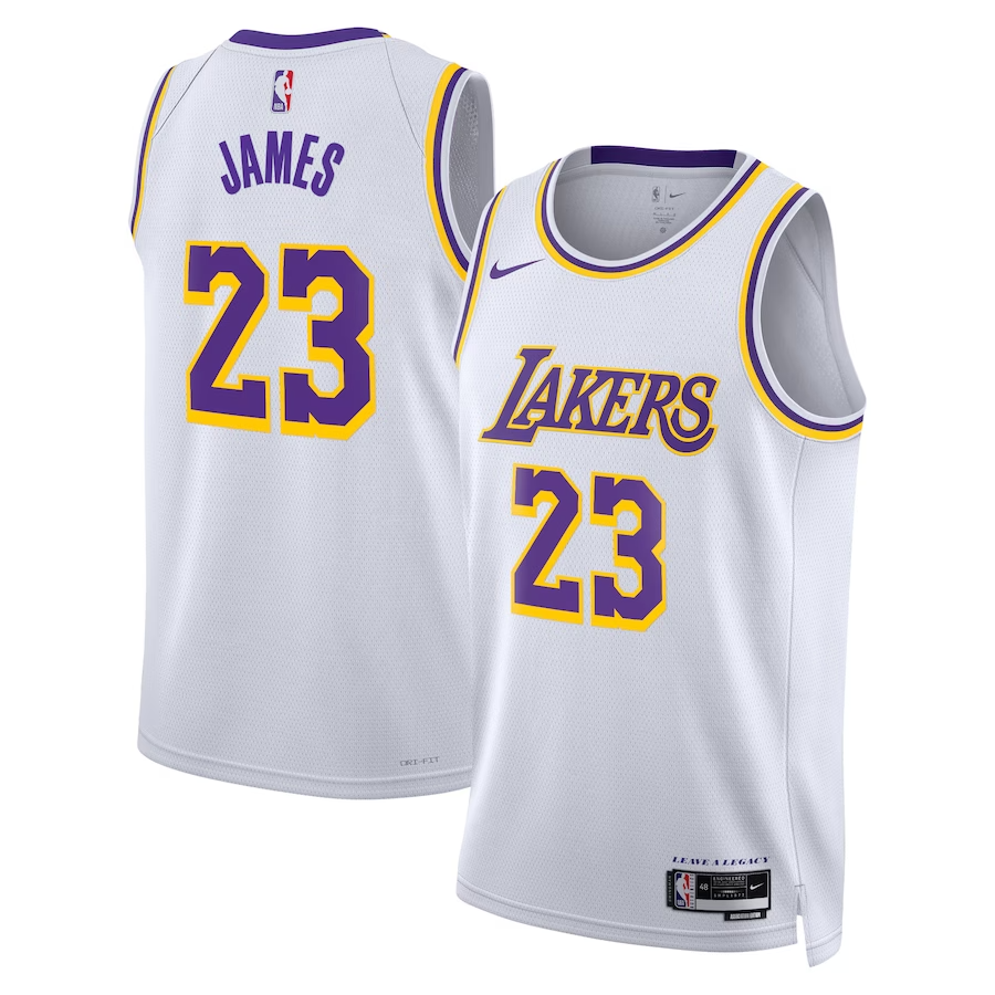 KODYSPORTS Premium Basketball Lebron James Los Angeles Lakers 2024 Swingman Edition Fan Support Team - White