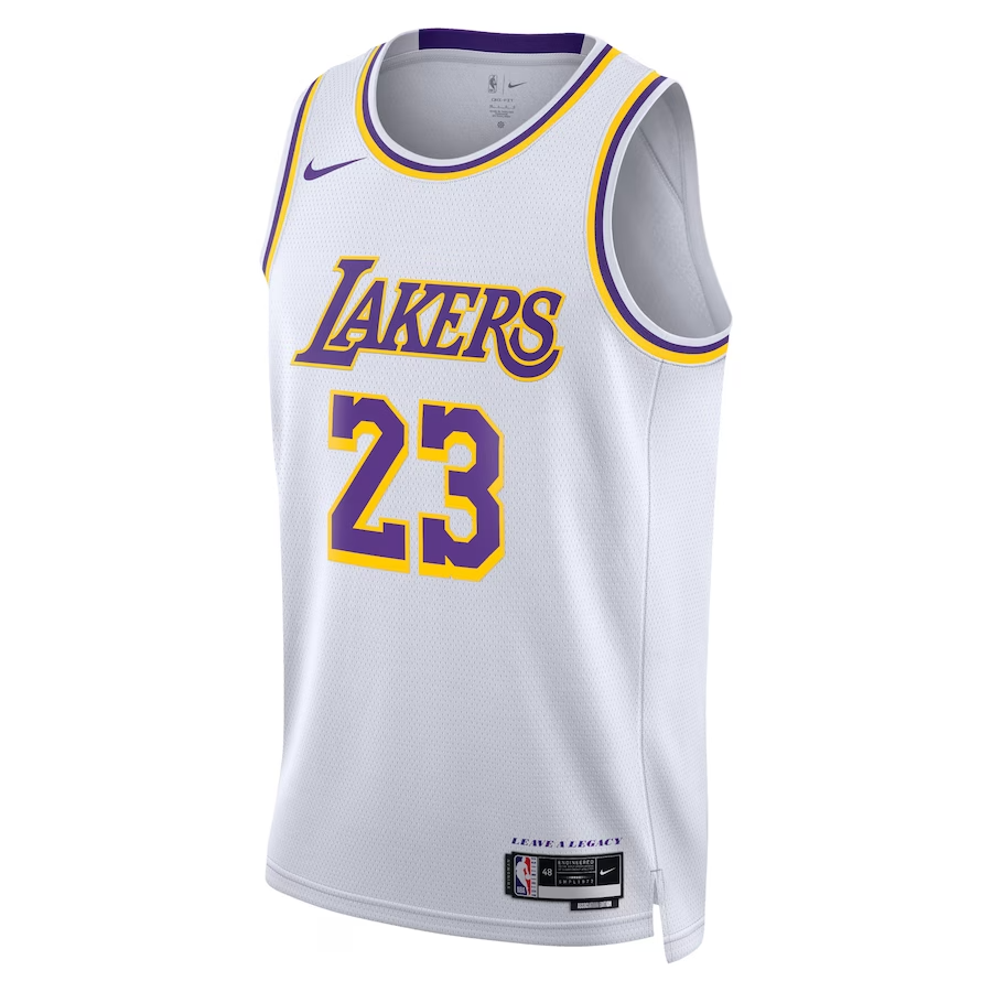 KODYSPORTS Premium Basketball Lebron James Los Angeles Lakers 2024 Swingman Edition Fan Support Team - White
