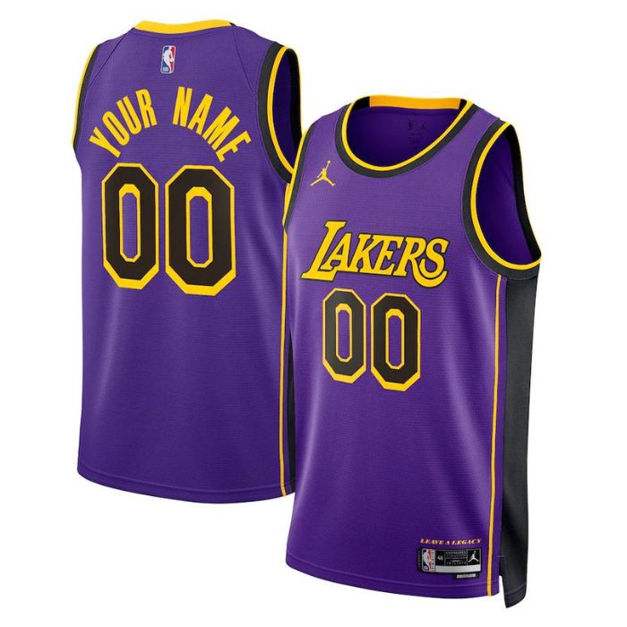 KODYSPORTS Premium Basketball Los Angeles Lakers Unisex 2023/24 Swingman Custom Jersey - Statement Edition - Purple