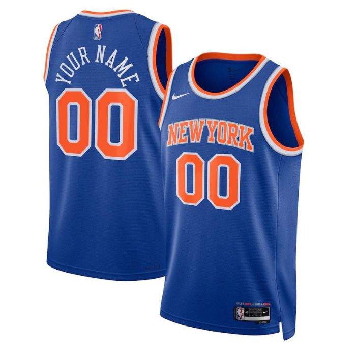 KODYSPORTS Premium Basketball New York Knicks Unisex 2023/24 Swingman Custom Pro Jersey Blue - Icon Edition