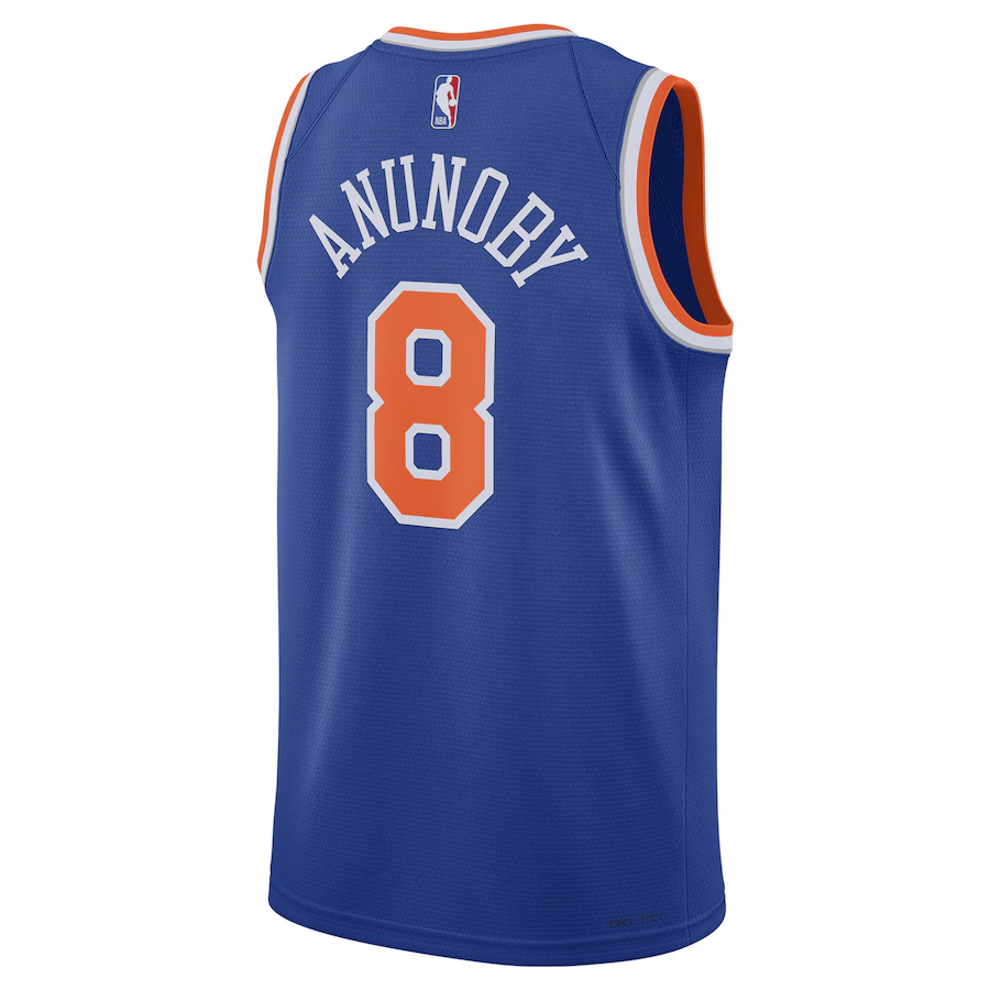 KODYSPORTS Premium Basketball OG Anunoby New York Knicks 2024 Icon Edition Fan Game Jersey