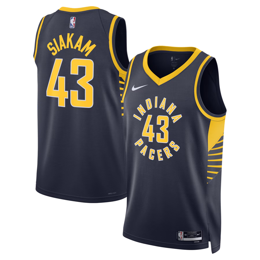 KODYSPORTS Premium Basketball Pascal Siakam Indiana Pacers 2024 Icon Edition Fan Support Team Jersey - Navy