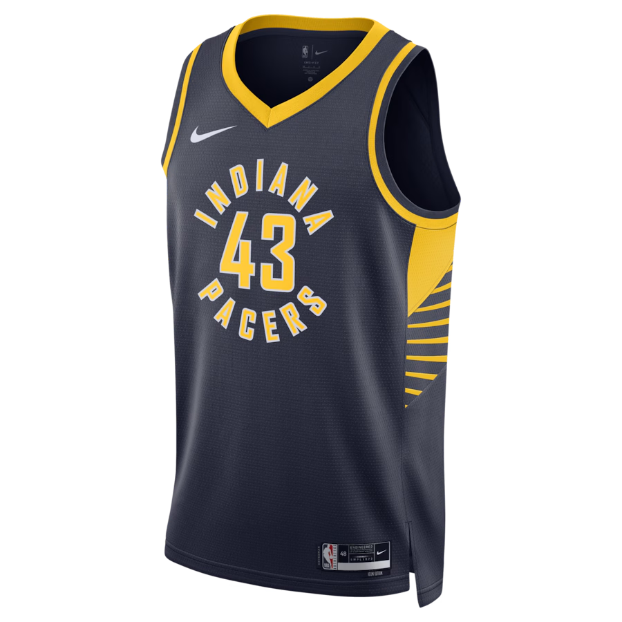 KODYSPORTS Premium Basketball Pascal Siakam Indiana Pacers 2024 Icon Edition Fan Support Team Jersey - Navy