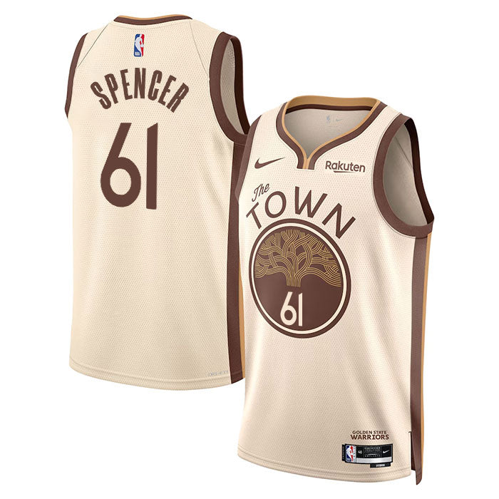 KODYSPORTS Premium Basketball Pat Spencer #61 Golden State Warriors City Edition 2025-26 Fan Support Team Jersey - Tan