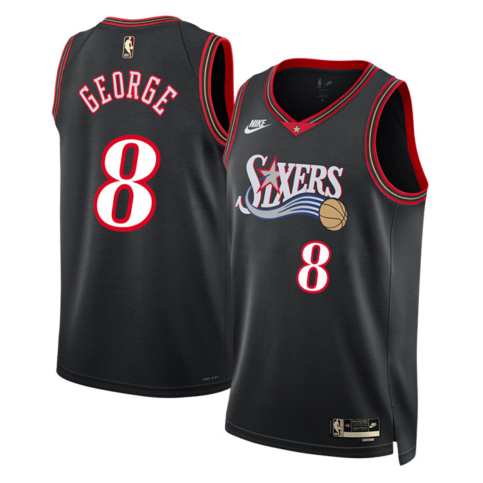 KODYSPORTS Premium Basketball Paul George #8 Philadelphia 76ers Classic Edition Fan Support Team Jersey - Black