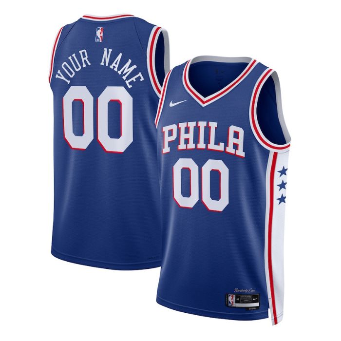 KODYSPORTS Premium Basketball Philadelphia 76ers Unisex 2023/24 Swingman Custom Jersey Royal - Icon Edition
