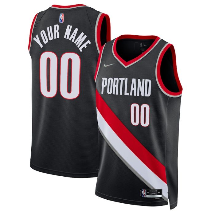 KODYSPORTS Premium Basketball Portland Trail Blazers 2023 Diamond Swingman Custom Jersey - Icon Edition - Black