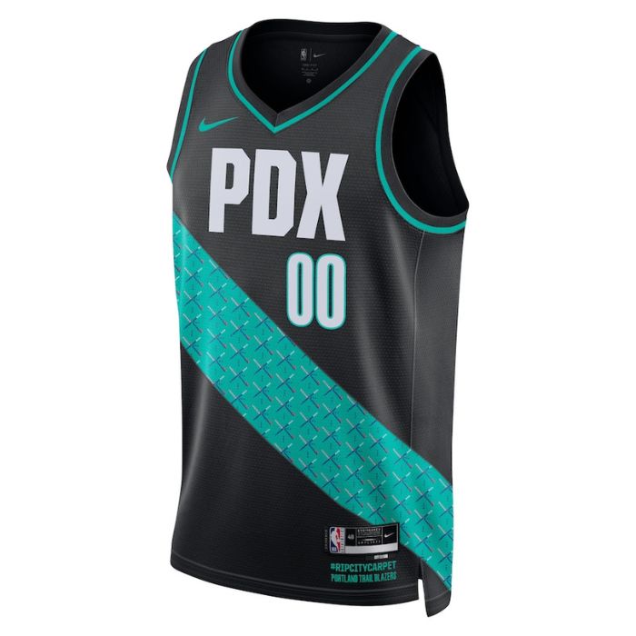 KODYSPORTS Premium Basketball Portland Trail Blazers Unisex 2023/24 Swingman Custom Pro Jersey - City Edition - Black