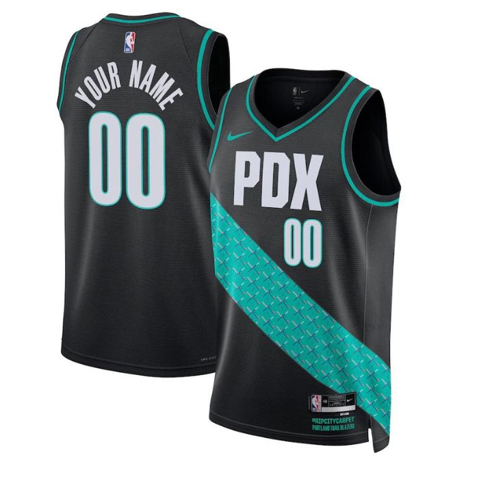 KODYSPORTS Premium Basketball Portland Trail Blazers Unisex 2023/24 Swingman Custom Pro Jersey - City Edition - Black