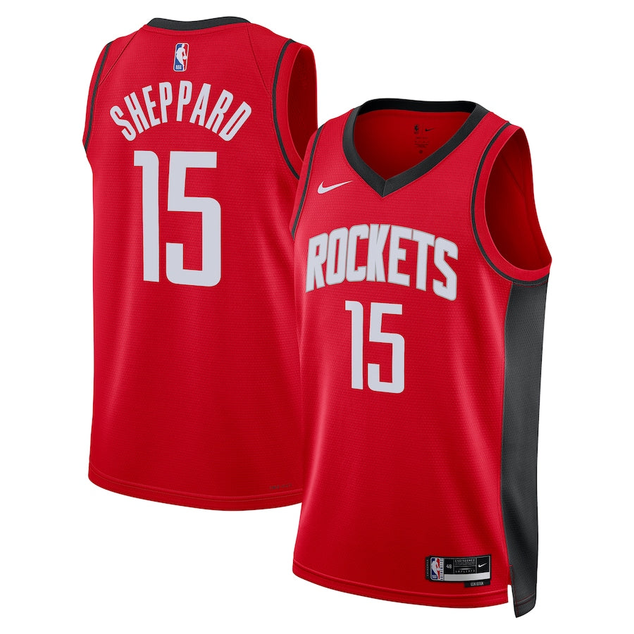 KODYSPORTS Premium Basketball Reed Sheppard Houston Rockets 2024 Icon Edition Fan Support Team Jersey - Red