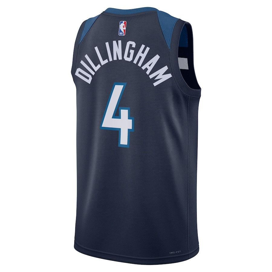 KODYSPORTS Premium Basketball Rob Dillingham Minnesota Timberwolves 2024 Icon Edition Fan Support Team Jersey - Navy