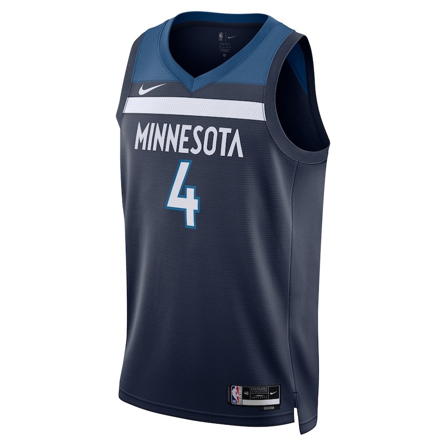 KODYSPORTS Premium Basketball Rob Dillingham Minnesota Timberwolves 2024 Icon Edition Fan Support Team Jersey - Navy