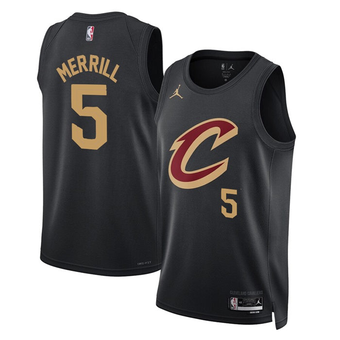 KODYSPORTS Premium Basketball Sam Merrill 5 Cleveland Cavaliers 2024 Statement Edition Fan Support Team Jersey - Black