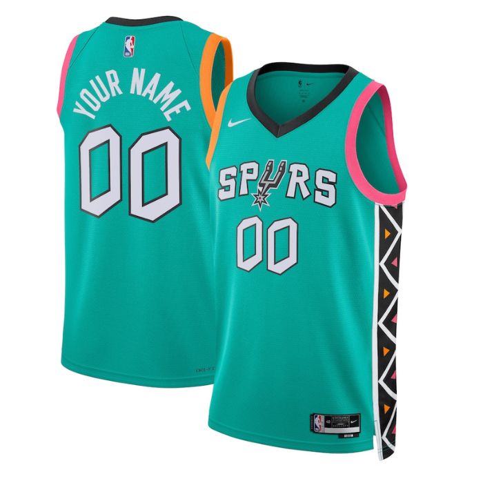 KODYSPORTS Premium Basketball San Antonio Spurs Unisex 2023/24 2023 Swingman Custom Jersey - City Edition - Turquoise
