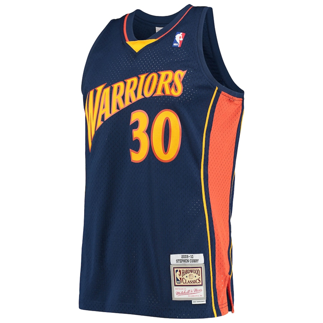 KODYSPORTS Premium Basketball Stephen Curry Golden State Warriors 2024 Hardwood Classics Edition Fan Support Team Jersey - Navy