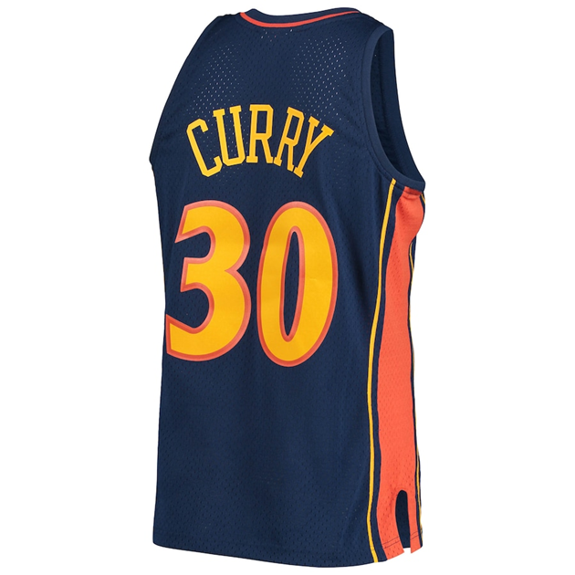 KODYSPORTS Premium Basketball Stephen Curry Golden State Warriors 2024 Hardwood Classics Edition Fan Support Team Jersey - Navy