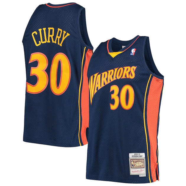 KODYSPORTS Premium Basketball Stephen Curry Golden State Warriors 2024 Hardwood Classics Edition Fan Support Team Jersey - Navy