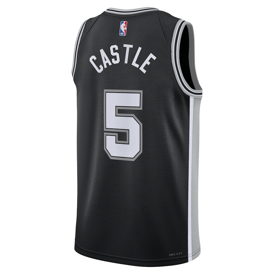 KODYSPORTS Premium Basketball Stephon Castle San Antonio Spurs 2024 Icon Edition Fan Support Team Jersey - Black
