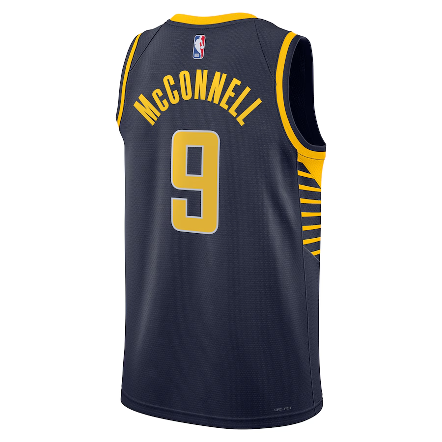 KODYSPORTS Premium Basketball T.J. McConnell Indiana Pacers 2024 Icon Edition Fan Support Team Jersey - Navy