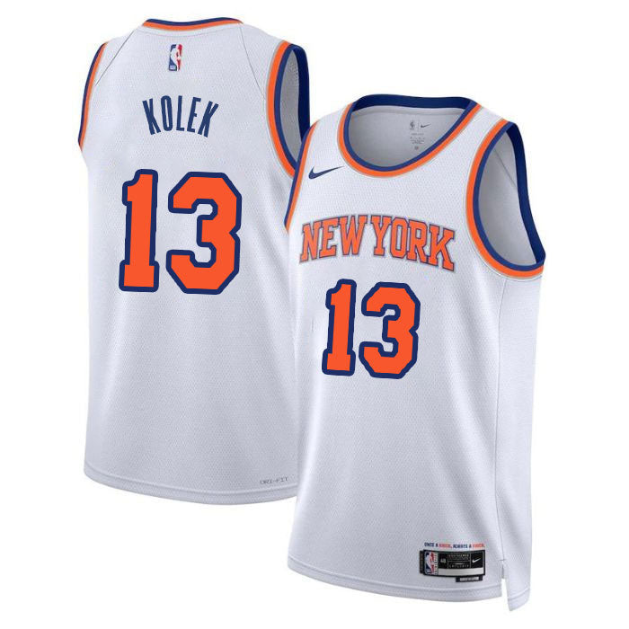 KODYSPORTS Premium Basketball Tyler Kolek 13 New York Knicks 2024 Association Edition Fan Support Team Jersey - White