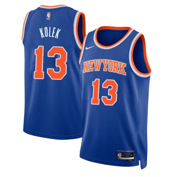 KODYSPORTS Premium Basketball Tyler Kolek 13 New York Knicks 2024 Icon Edition Fan Support Team Jersey - Blue