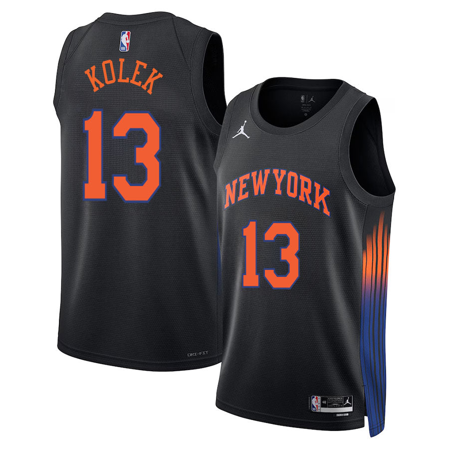 KODYSPORTS Premium Basketball Tyler Kolek #13 New York Knicks Statement Edition Fan Support Team Jersey - Black