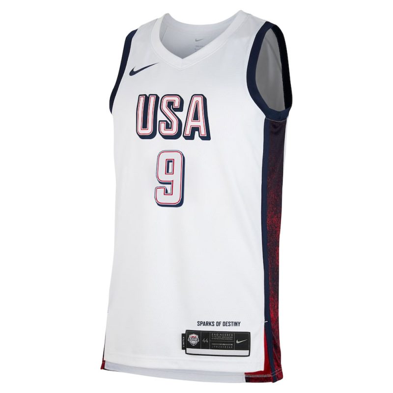 KODYSPORTS Premium Basketball Tyrese Haliburton USA Men’s National Team 2024 Match Edition Fan Game Team Jersey - White