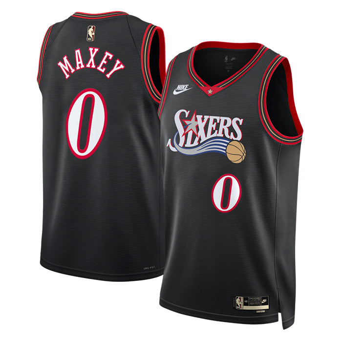 KODYSPORTS Premium Basketball Tyrese Maxey #0 Philadelphia 76ers Classic Edition Fan Support Team Jersey - Black